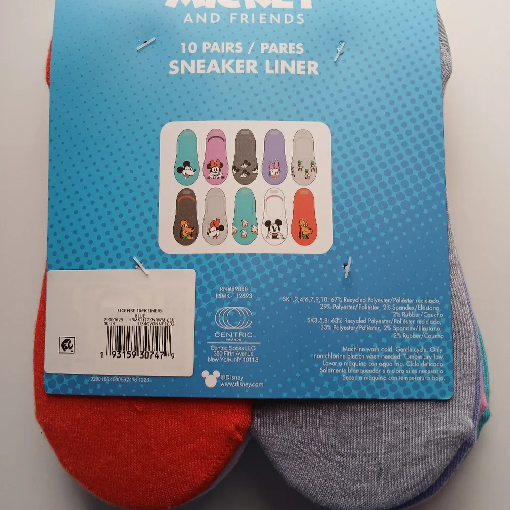 Disney Mickey and Friends sneaker liners shoe size 4-10 New In Package. …